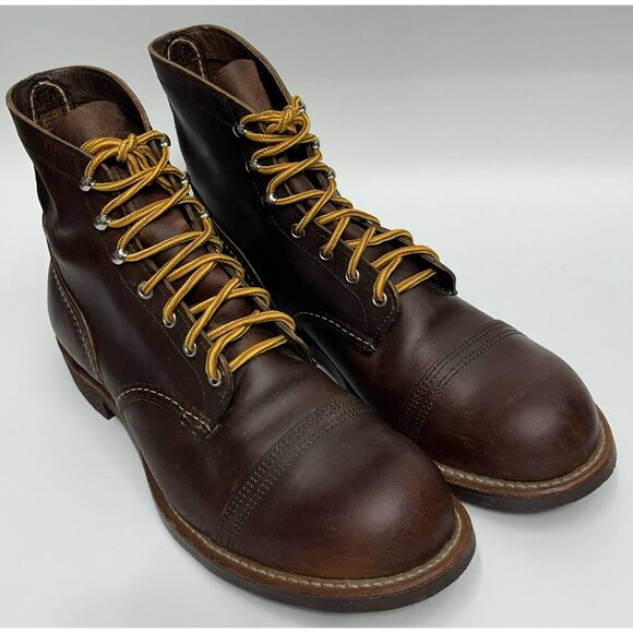 NEW RED WING IRON RANGER BOOTS Men’s Size 12 E2 Brown Leather Work Lace Up - Picture 2 of 10